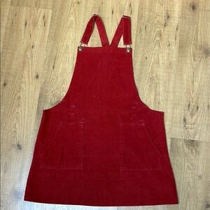 Red Corduroy Pinafore